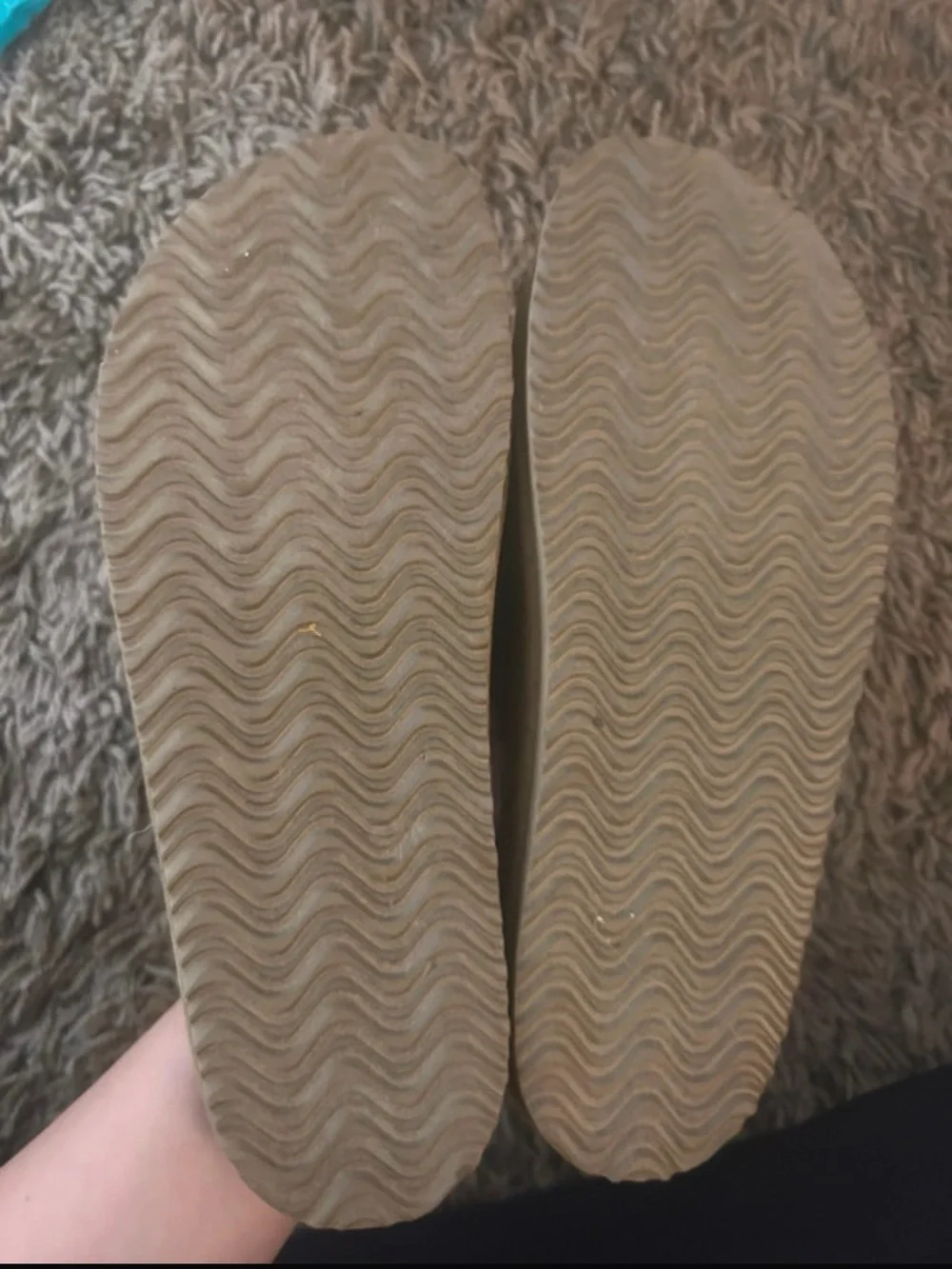 True Religion Suede Slide Sandals in Tan
